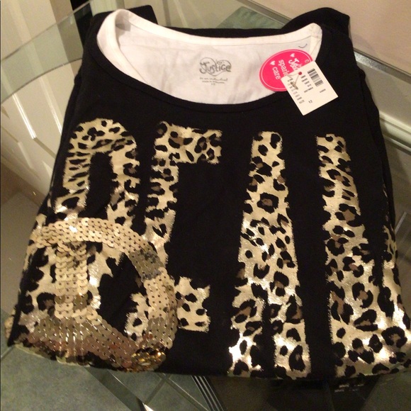 🛍2 for $25🛍NWT Justice  slip on short sleeve tunic with attached tank - Picture 2 of 4